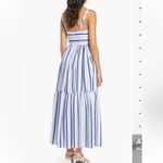 J.Crew Shirting Stripe Cotton Tiered Maxi Dress in Multi Blue size 2 $128 Photo 1
