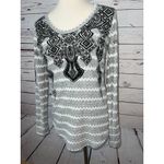 Vocal NWT USA Shirt Tunic Top size Small Black Tribal Long Sleeve Bling Western Photo 6