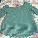 Cato  plus size 14/16W Cape Town jelly bean blouse green and white checkered nwt Photo 4