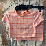 Freshman 1996 Two Piece outfit size small, Mini skirt and Crop Top, pink plaid Photo 0