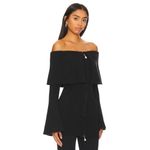 House of Harlow 1960 Akari Off Shoulder Sweater in Black X Photo 2