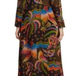 Farm Rio  Macaw Island Printed Maxi Dress Tropical Vacation XS Black Photo 1