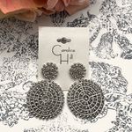 Caroline Hill NWT Medallion Drop Bead Metal Circle Earrings Photo 1