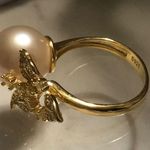 Boutique 11.5mm Custom Made Genuine Pearl Clover Ring Photo 2