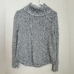 Gap  Cable Knit Turtleneck Sweater Gray S Distressed Chunky Oversized Knit Cozy Photo 1