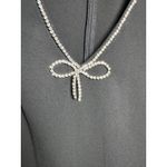 Day + Moon Black Rhinestone Bow V Neck Short Sleeve Mini Dress Size M Photo 5