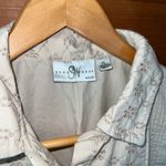 Studio Works  Tan Button Up Eyelet Lace Blouse Petite Large Photo 2