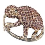 Elegant Vintage Gold & Amber Glass Stones of Tamarin Squirrel Monkey Brooch Photo 0