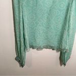 Nikka Silk Peplum Blouse Peacock Beaded Teal Green M Blue Size M Photo 7