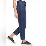 Karl Lagerfeld  Dark Blue Ankle Jeans Size 10 High Rise Paper Bag Waist Photo 1