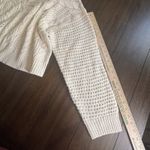 Lucky Brand  Women's Size XL Open Knit Fisherman Cable Pullover Ivory Sweater $99 Photo 4