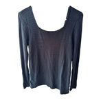 EXPRESS Black Ribbed Layering Scoopneck Stretch Long Sleeve Tee Photo 2