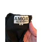 Vintage Amor Black 100%‎ Silk Beaded Dress Size Medium Photo 7