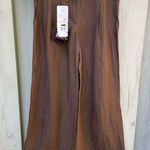 Escapada Escada Egyptian Linen Brown Wide-Leg Palazzo Pants US 6 Photo 0