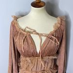 A Tentative Atelier‎ Velvet Cottagecore Dress Gold Size 36 Photo 5