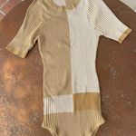 Free People beige color block bodysuit Photo 3