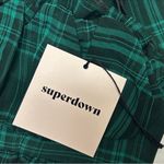 superdown NWT  Bralette Bustier Zelia Green Plaid Crop Top Bra Top Size Small NEW Photo 4