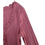 Free People Intimately  Fall For You Pink Ruffle Stretch Long Sleeve Shirt Medium Photo 3