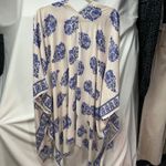 Haptics by Holly Harper Womens 2x Blue‎ White Floral Kimono Rayon Coastal Photo 9