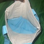 NWT Trader Joe’s Blue and White Mini Paster Canvas Tote Bag Photo 3