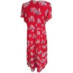 Madewell Scalloped Flutter-Sleeve Midi Dress in Daisy Society 12 red Photo 4