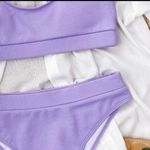 Purple ribbed high waisted bikini Size L Photo 2