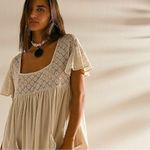 Free People  Ethereal Bohemian Bring The Romance Midi Maxi Dress Neutral XL Photo 4