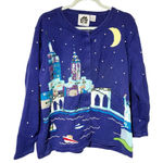 Storybook Knits Plus Size Pearl Blue New York Night Cardigan Granny Sweater 1X Photo 0