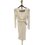 Mac Duggal Ieena for  Long Sleeve Sequined Midi Dress White Womens Size 0 Photo 2