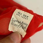 Symphony vintage  Red and Cream Polka silk Neck Gaiter scarf Photo 2