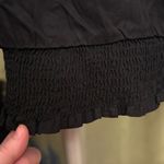 Blāshe Women's Small Black Cropped Smocked Hem Plunging Neck Long Sleeved Top Photo 5