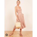 Reformation  rou knit pale pink‎ midi dress ballerina romantic vacation medium Photo 2