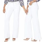 NEW Curves 360 by NYDJ Wide Leg Linen Blend Pants Lift Tuck Plus Size 16 Curvy White Photo 1