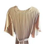 Ecowish  Womens‎ Size Medium Blush Pink Pleated Dress Short Sleeve Sash Belt NWT Photo 1