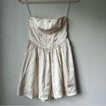 Princess Polly Over the Moon Champagne Satin Strapless Cut Out Romper 2 Photo 6