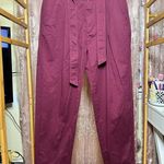 Polo Ralph Lauren High Waisted Wrap Belt Pants Burgundy Red Size 4 supreme Chino Photo 13