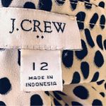 J.Crew  Womens Sz 12 Spotted Long Sleeve V-neck Popover Top White Black Photo 12