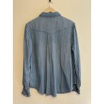 Cloth & Stone  Chambray Button Up Shirt Women XL Western Prairie Collared Blue Photo 4