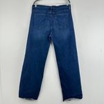 Hudson Rosie Wide Leg High Rise Jeans Dark Wash Wm Size 33 Button Fly Raw Hem Blue Photo 5