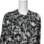 Mille NWT Florian Floral Top Women’s Size XS Black Hibiscus Button Front Blouse Photo 1