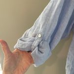 Sigrid Olsen  Light Blue 100% Linen V-Neck Button Down Lagenlook Shirt Top 2X Photo 2