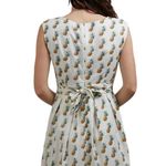 SM WARDROBE PINEAPPLE WHITE PRINT SLEEVELESS BELTED DRESS M Size M Photo 1