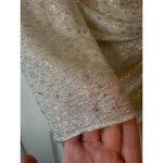 Talbot Runhof Metallic Draped Cocktail Dress Gold Silver Size 14 Photo 9