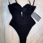 Elle Reve Passion Bodysuit Black NWT Size Large Photo 2