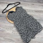 Cotton candy LA black floral ruched‎ mini dress w/ cut out front Size M Photo 5
