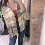 British Khaki  size 12 shirt equestrian print longsleeve Photo 1