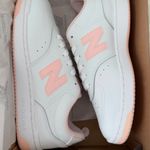 New Balance  BB80 Low-Top Leather Sneakers, White/Pink Rose Photo 1