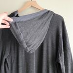 Michael Stars Hooded Open Fron Cardigan Sweater in Charcoal Gray, One Size Photo 9