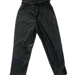 Who What Wear Black Faux Leather Belted Paper Bag Pants Photo 1