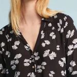 Maeve  by Anthropologie Bohemian Black Button Down Bow Pattern Blouse Size 8 Photo 0